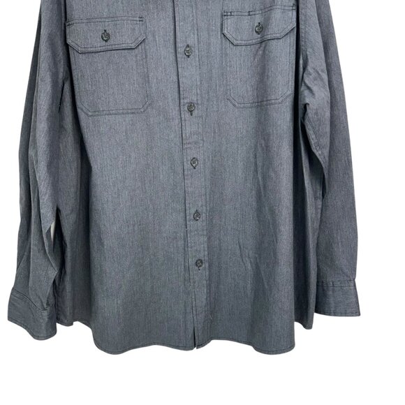 Wrangler Mens Grey Long-Sleeve Button-Up Work Shirt Size 2XL Cotton Blend - Picture 11 of 12